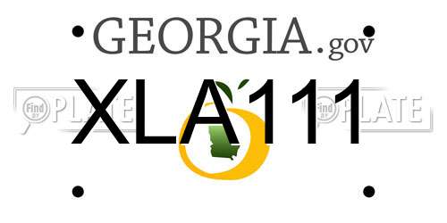 XLA111 Georgia License Plate