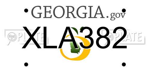 XLA382 Georgia License Plate
