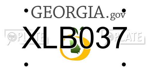 XLB037 Georgia License Plate