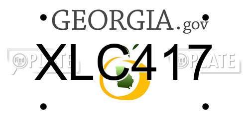 XLC417 Georgia License Plate