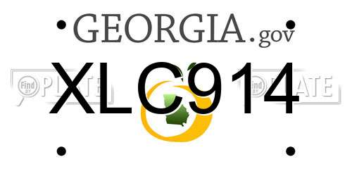 XLC914 Georgia License Plate