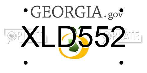 XLD552 Georgia License Plate