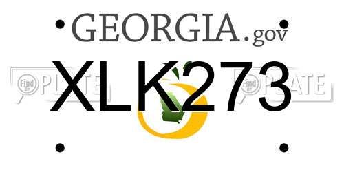 XLK273 Georgia License Plate