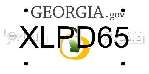 XLPD65 Georgia License Plate