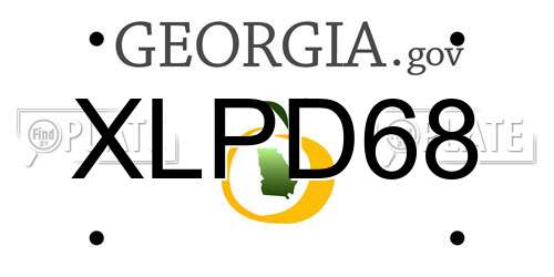 XLPD68 Georgia License Plate
