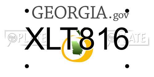 XLT816 Georgia License Plate
