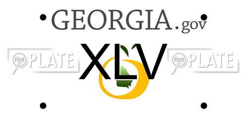 XLV Georgia License Plate