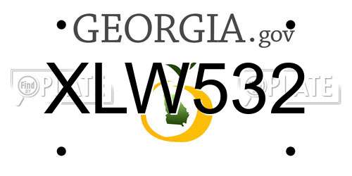 XLW532 Georgia License Plate