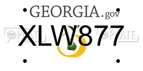XLW877 Georgia License Plate