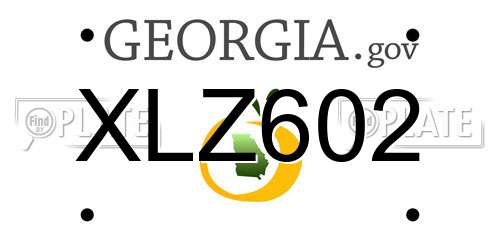 XLZ602 Georgia License Plate
