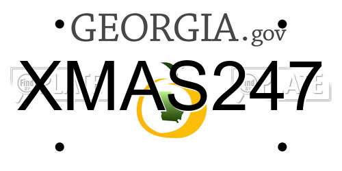 XMAS247 Georgia License Plate