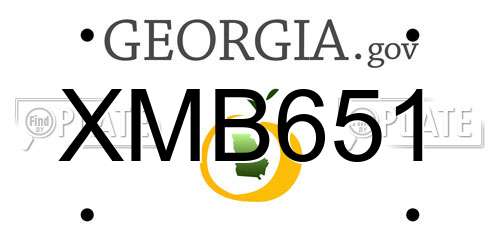 XMB651 Georgia License Plate