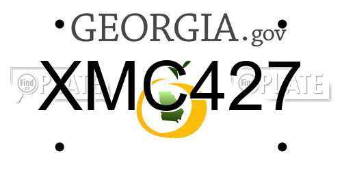 XMC427 Georgia License Plate