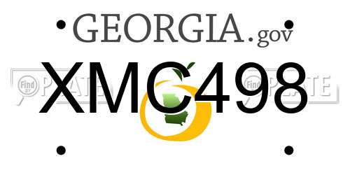 XMC498 Georgia License Plate
