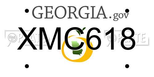 XMC618 Georgia License Plate