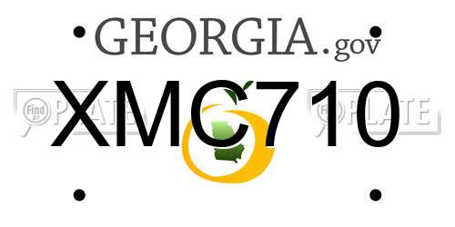 XMC710 Georgia License Plate