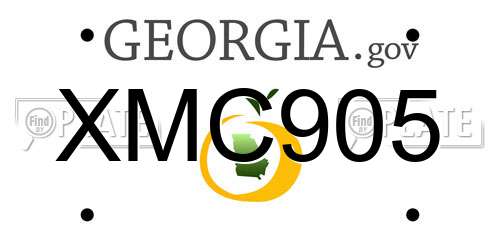XMC905 Georgia License Plate