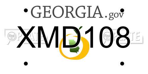 XMD108 Georgia License Plate