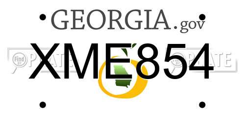 XME854 Georgia License Plate