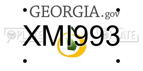 XMI993 Georgia License Plate