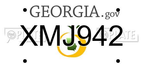 XMJ942 Georgia License Plate