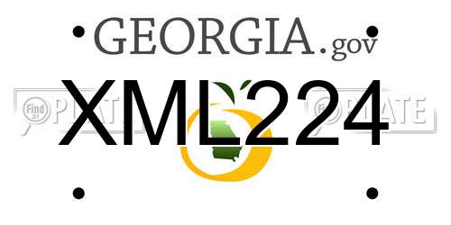 XML224 Georgia License Plate