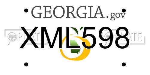 XML598 Georgia License Plate