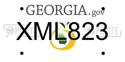 XML823 Georgia License Plate