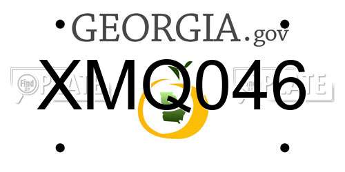 XMQ046 Georgia License Plate