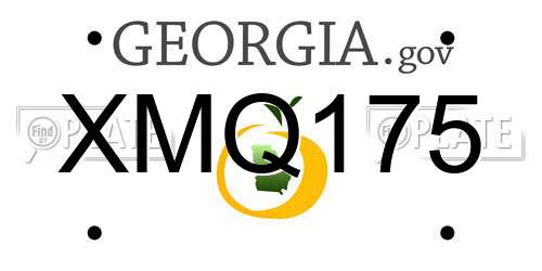 XMQ175 Georgia License Plate