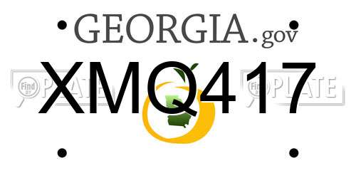 XMQ417 Georgia License Plate