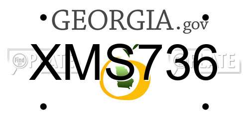 XMS736 Georgia License Plate