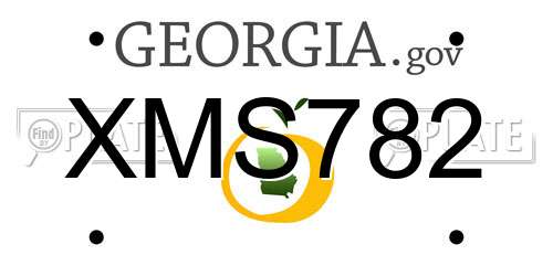 XMS782 Georgia License Plate