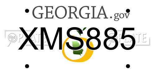 XMS885 Georgia License Plate
