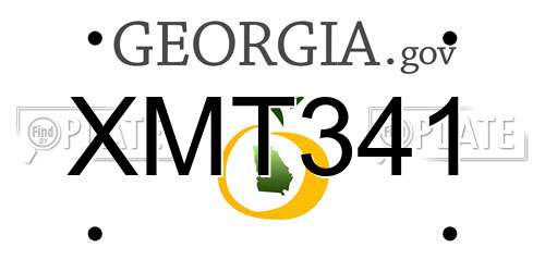 XMT341 Georgia License Plate