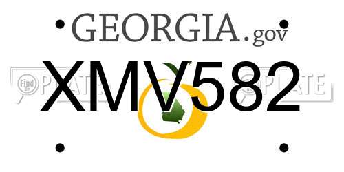 XMV582 Georgia License Plate