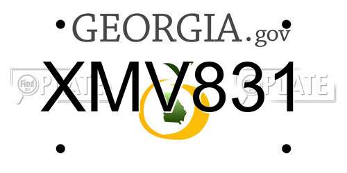 XMV831 Georgia License Plate