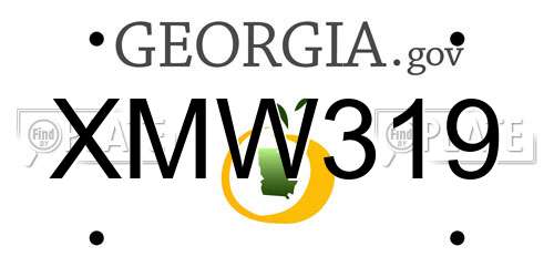 XMW319 Georgia License Plate