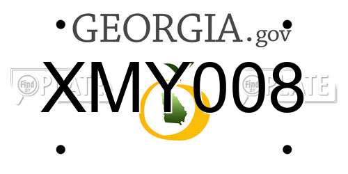 XMY008 Georgia License Plate