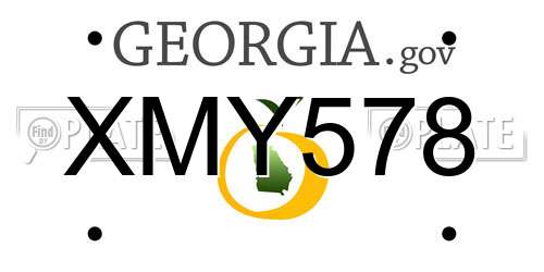 XMY578 Georgia License Plate
