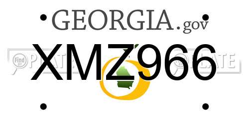 XMZ966 Georgia License Plate