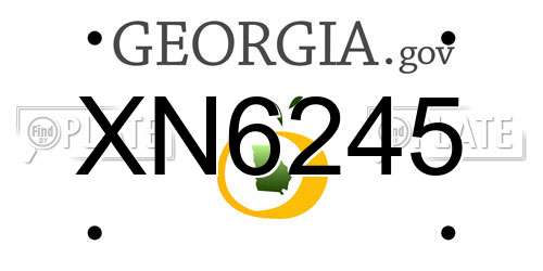 XN6245 Georgia License Plate