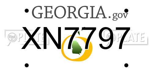 XN7797 Georgia License Plate