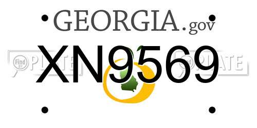 XN9569 Georgia License Plate