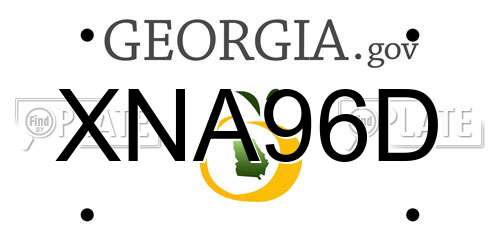 XNA96D Georgia License Plate