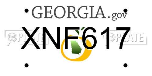XNF617 Georgia License Plate