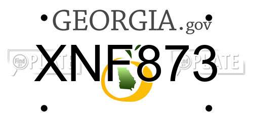 XNF873 Georgia License Plate