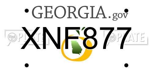 XNF877 Georgia License Plate