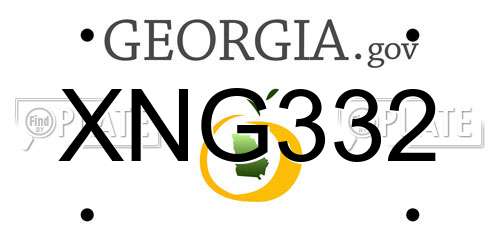 XNG332 Georgia License Plate