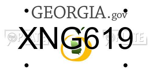 XNG619 Georgia License Plate